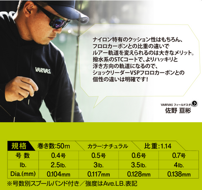 スーパートラウトエリアショックリーダーSVG2ナイロン 50m